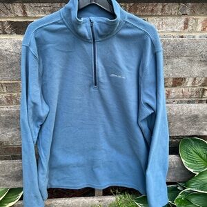 Blue Quarter-Zip Fleece Pullover men’s tall large
